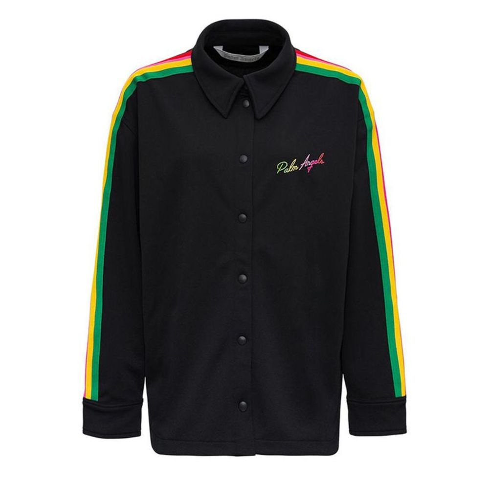 Palm Angels Women's Miami Logo Track Dress Shirt Black